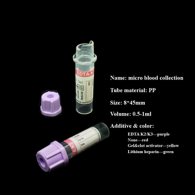 Het EDTA die van de stralingssterilisatie Buizen van het Buizen0.1ml de Pediatrische Laboratorium bevatten