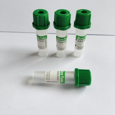 8*45mm Lithium Heparine Mini Tubes Groene Micro Non Vacuum Tube Met Pipe