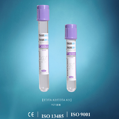 Het EDTAbuis Purpere Vacuum 16*100mm van het HUISDIERENglas K2 voor Hematological Onderzoeken