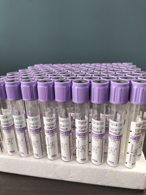 Plastic en glas 13*100mm Purple Cap Bloedproefbuis met drukkap sluiting