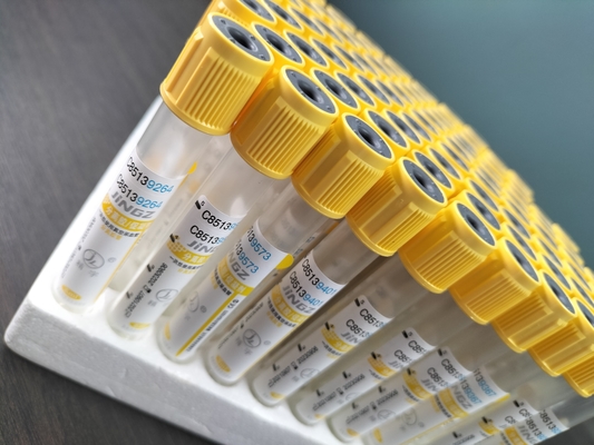 Gele bovenkant Steriele gel bloedstolling activator SST Vacuüm bloedmonsteringsbuis Voor ziekenhuis