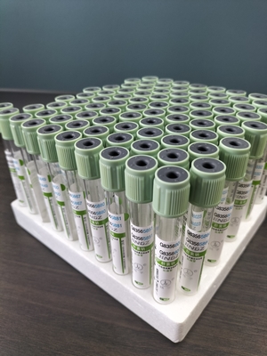 Medische bloedverzamelbuis 2 ml-10 ml Lichte groene dop Bloedtestbuis met drukdop