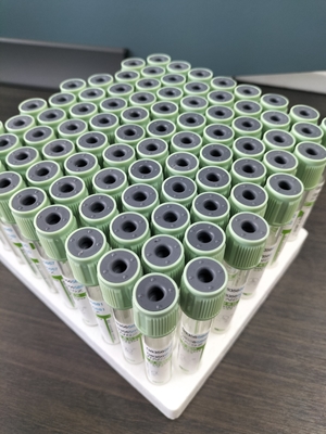 Medische bloedverzamelbuis 2 ml-10 ml Lichte groene dop Bloedtestbuis met drukdop