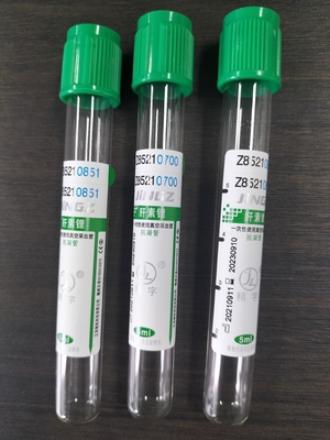 Groene dop 2 ml-10 ml natriumheparine buis voor medische bloedverzameling test buis