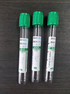 Groene dop 2 ml-10 ml natriumheparine buis voor medische bloedverzameling test buis