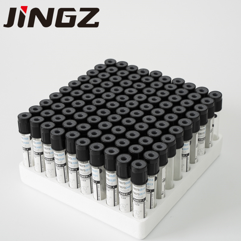 Zwarte dop 1,6 ml 1,28 ml Natriumcitraat 3,8% ESR buis Bloedtest buis