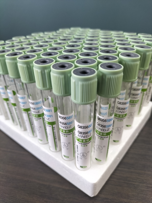 Medische bloedverzamelbuis 2 ml-10 ml Lichte groene dop Bloedtestbuis met drukdop